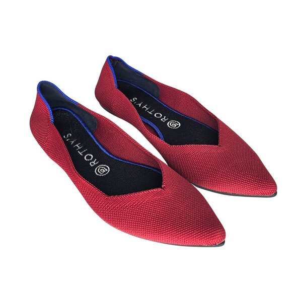 ROTHY'S "The Point" Chili Red Point Toe Flats | US 8.5 | $149 - Picture 3 of 9